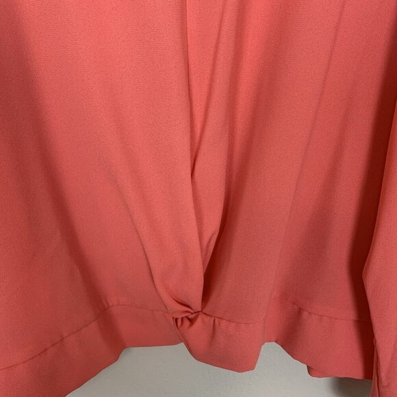Nine West Womens Blouse XXL NEW Coral Top Twist Front Blouson Work Office Spring - Picture 5 of 16